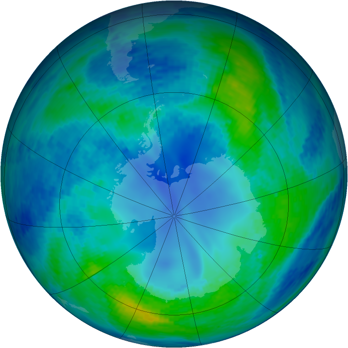 Antarctic ozone map for 24 April 1994